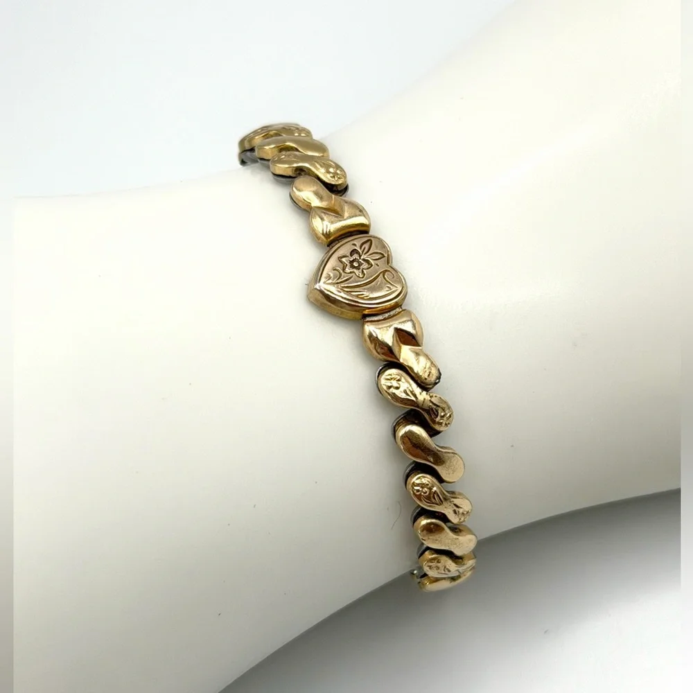 WWII Sweetheart Gold Filled Expansion Bracelet – Foster 12K GF, Petite Fit 4-5” - Picture 13 of 16